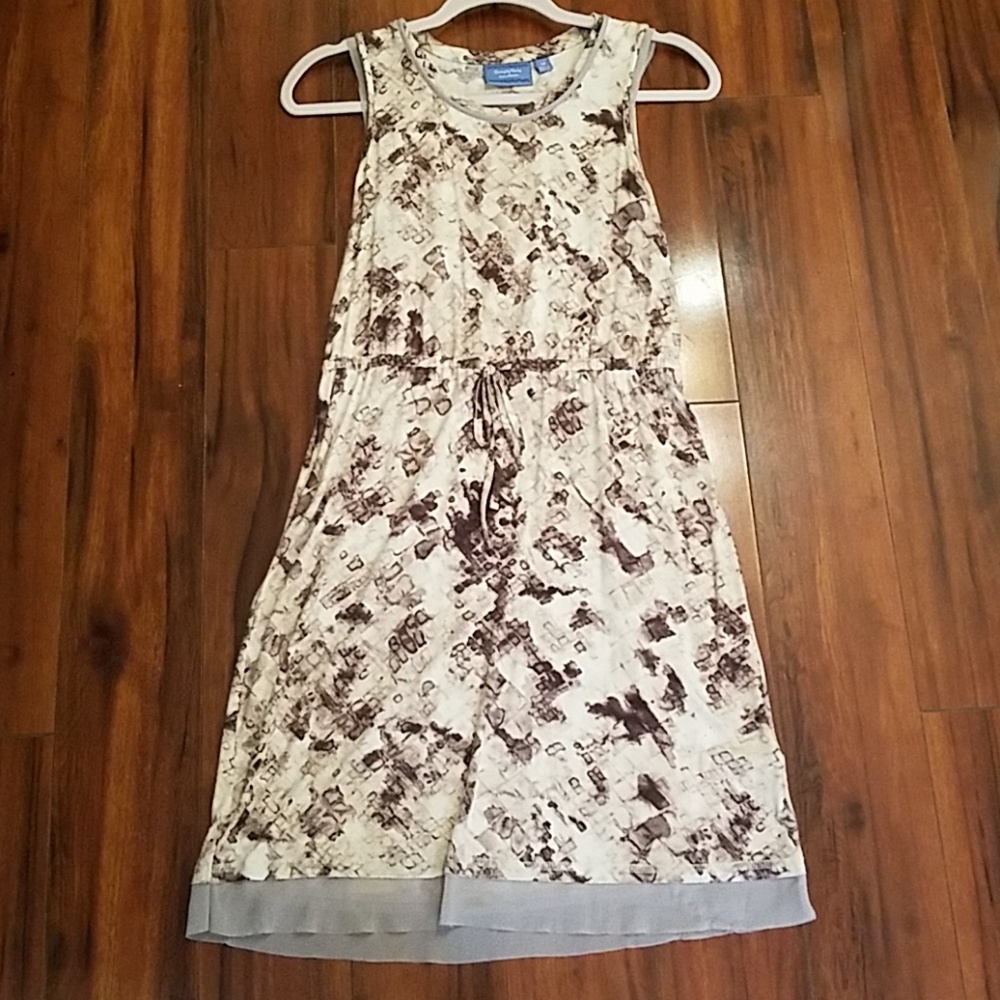 Simply Vera Brown/cream Print Summer Dress Size XS